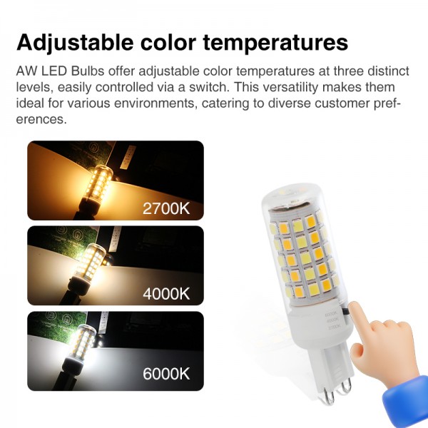 G9 Base LED Bulb  4W Adjustable colortemperatures  Lamp 
