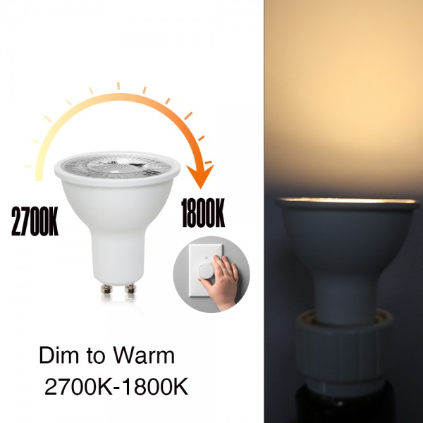 New GU10 LED  5w Dim to Warm Downlight 2700k to 1800k CRI80 500LM GU10 Dim to Warm 1 Pack 6Pack
