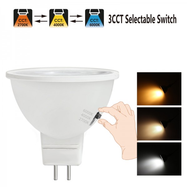 MR16 LED Bulb 5w 12v 3CCT Selectable Switch spotlight  