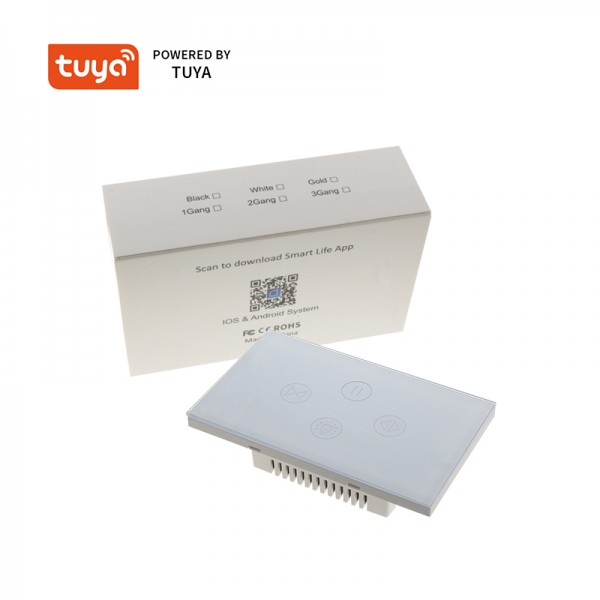 Tuya WiFi intelligent curtain + lamp wall touch switch Alexa voice control timing American / European regulation switch