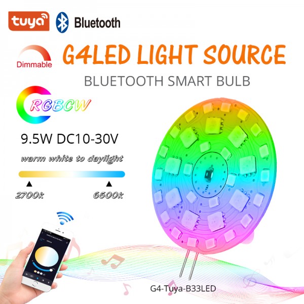 2.3W DC10-30V Tuya Bluetooth intelligent APP deep dimming and color regulating temperature G4 LED 6 pack