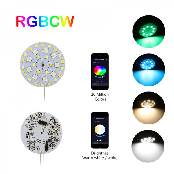 2.3W DC10-30V Tuya Bluetooth intelligent APP deep dimming and color regulating temperature G4 LED 6 pack