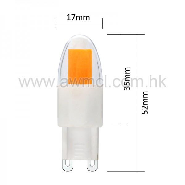 LED G9 Bulb 2.5 W AC 120 or 230V Epistar COB Chip
