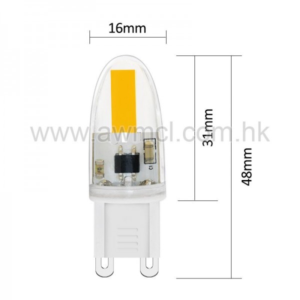 LED G9 Bulb 1.6W  AC 230V Epistar COB Chip