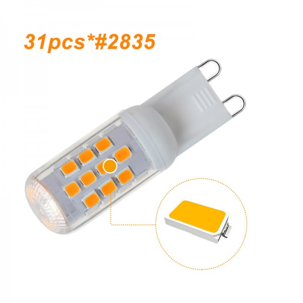 G9 Base LED Bulb 31*SMD2835 Chip dimmable 2.8 W AC 120V or 230V 1Pack 6Pack G9 Base LED Bulb 31*SMD2835 Chip dimmable 2.8 W AC 120V or 230V 1Pack 6Pack