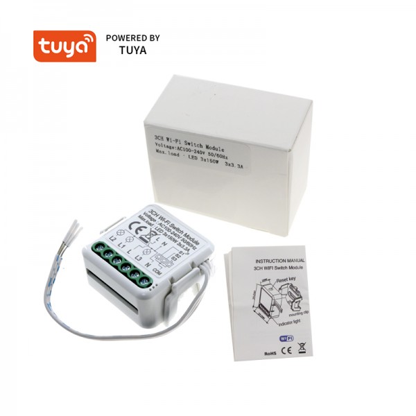 Tuya WiFi switch 1 / 2 / 3 / 4-way dual control WiFi lamp switch circuit breaker module